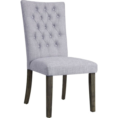 Merel Side Chair (Set-2) in Gray Fabric & Gray Oak