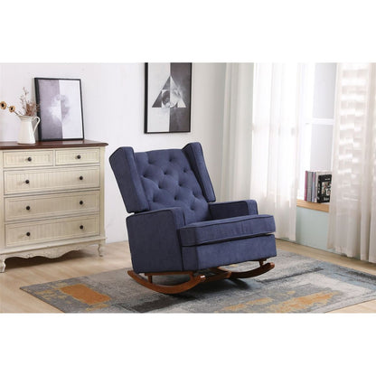 living room Comfortable rocking chair accent chair Navy fabric