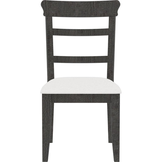 Dining Chair(19.1x24x37.4inch) Set of 2,Upholstered Cushion Seat Wooden Ladder Back Side Chairs Dark Gray