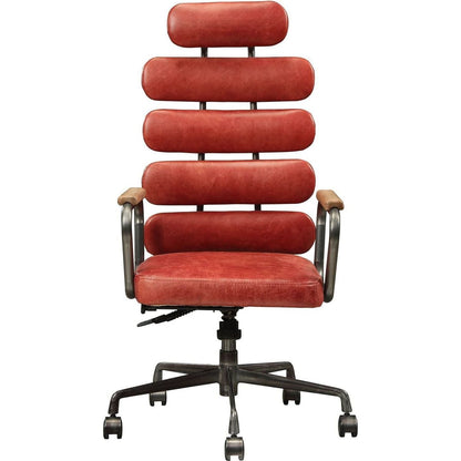 Calan Office Chair in Antique Red Top Grain Leather