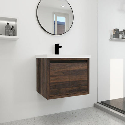 Bathroom Cabinet With Sink, Soft Close Doors, Float Mounting Design, 24 Inch For Small Bathroom, 24x18(KD-Packing),W1286