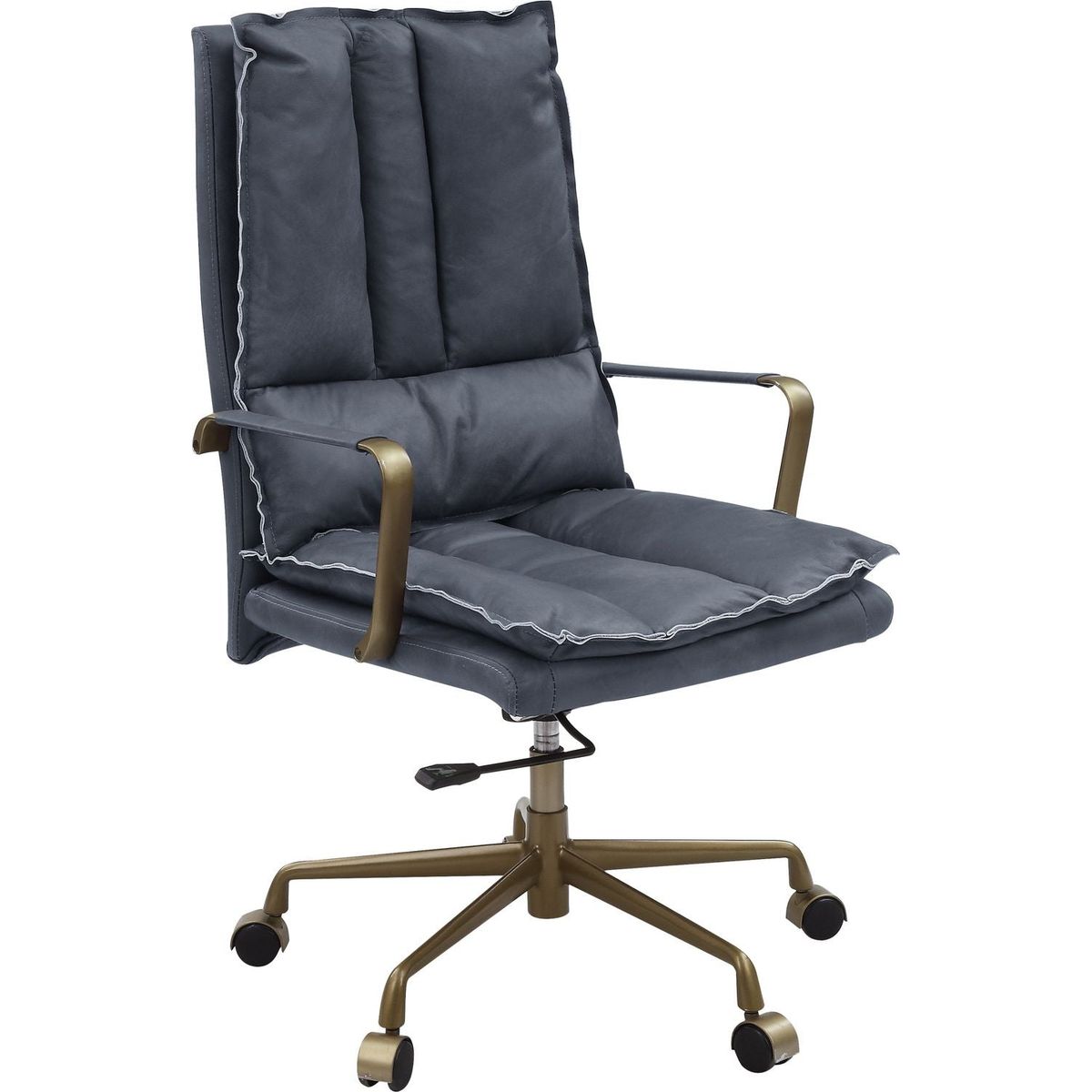 Tinzud Office Chair, Gray Leather