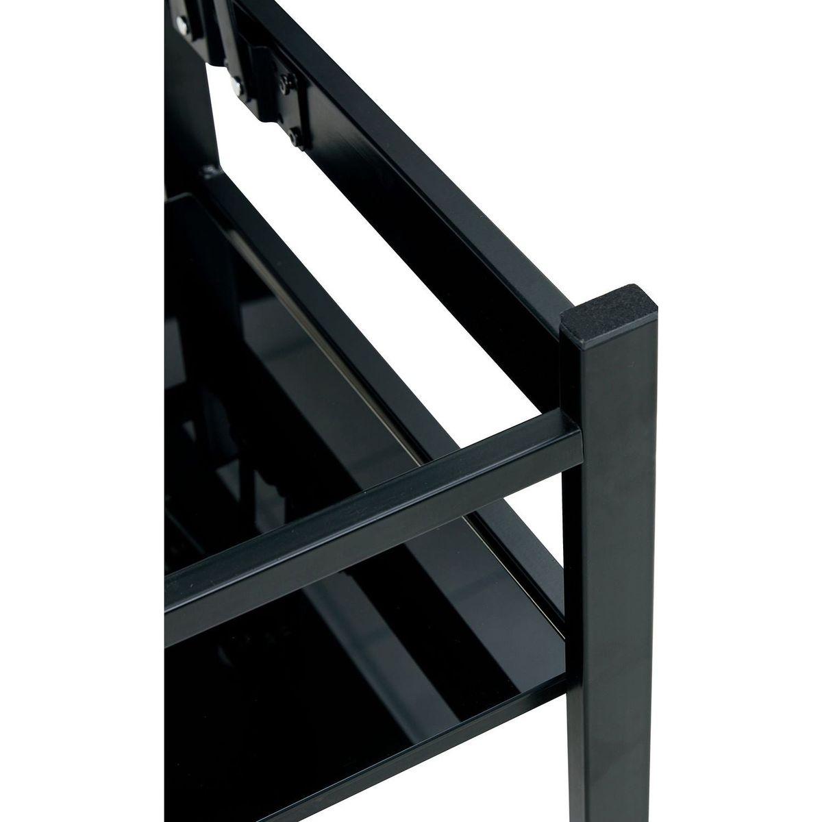 Glass Lift Top Coffee Table, Modern Simple 2-Layer Tempered Glass Coffee Table for Living Room, Black