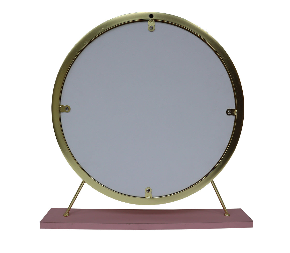 Adao Vanity Mirror & Stool, Faux Fur, Mirror, Pink & Gold Finish