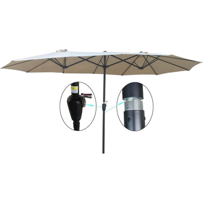 15x9Ft Double-Sided Patio Umbrella Outdoor Market Table Garden Extra Large Waterproof Twin Umbrellas with Crank and Wind Vents for Garden Deck Backyard Pool Shade Outside Deck Swimming Pool