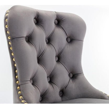 Thick Golden Swivel Velvet Barstools Adjusatble Seat Height from 25-33 Inch, Modern Upholstered Bar Stools with Backs Comfortable Tufted for Home Pub and Kitchen Island (Gray, Set of 2)