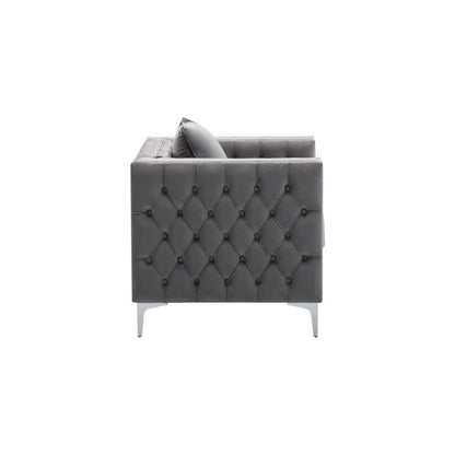 Lorreto Gray Velvet Chair