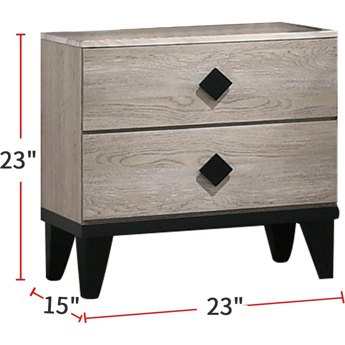 Smithson Nightstand With 2 Drawers Storage in Cream Finish