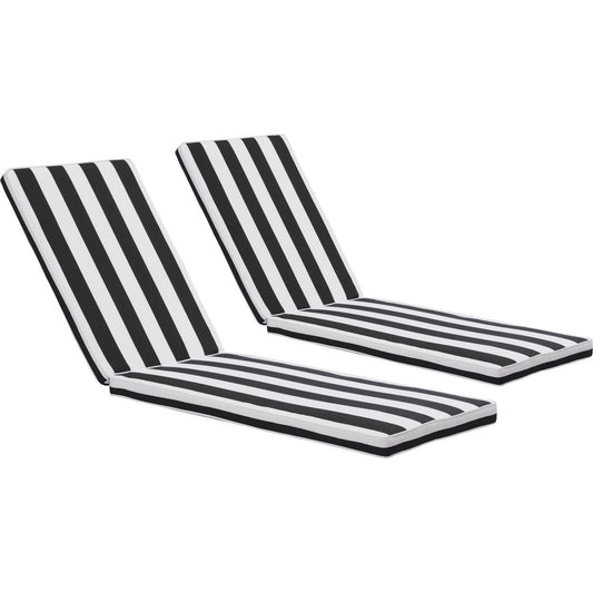 2PCS Set Outdoor Lounge Chair Cushion Replacement Patio Funiture Seat Cushion Chaise Lounge Cushion