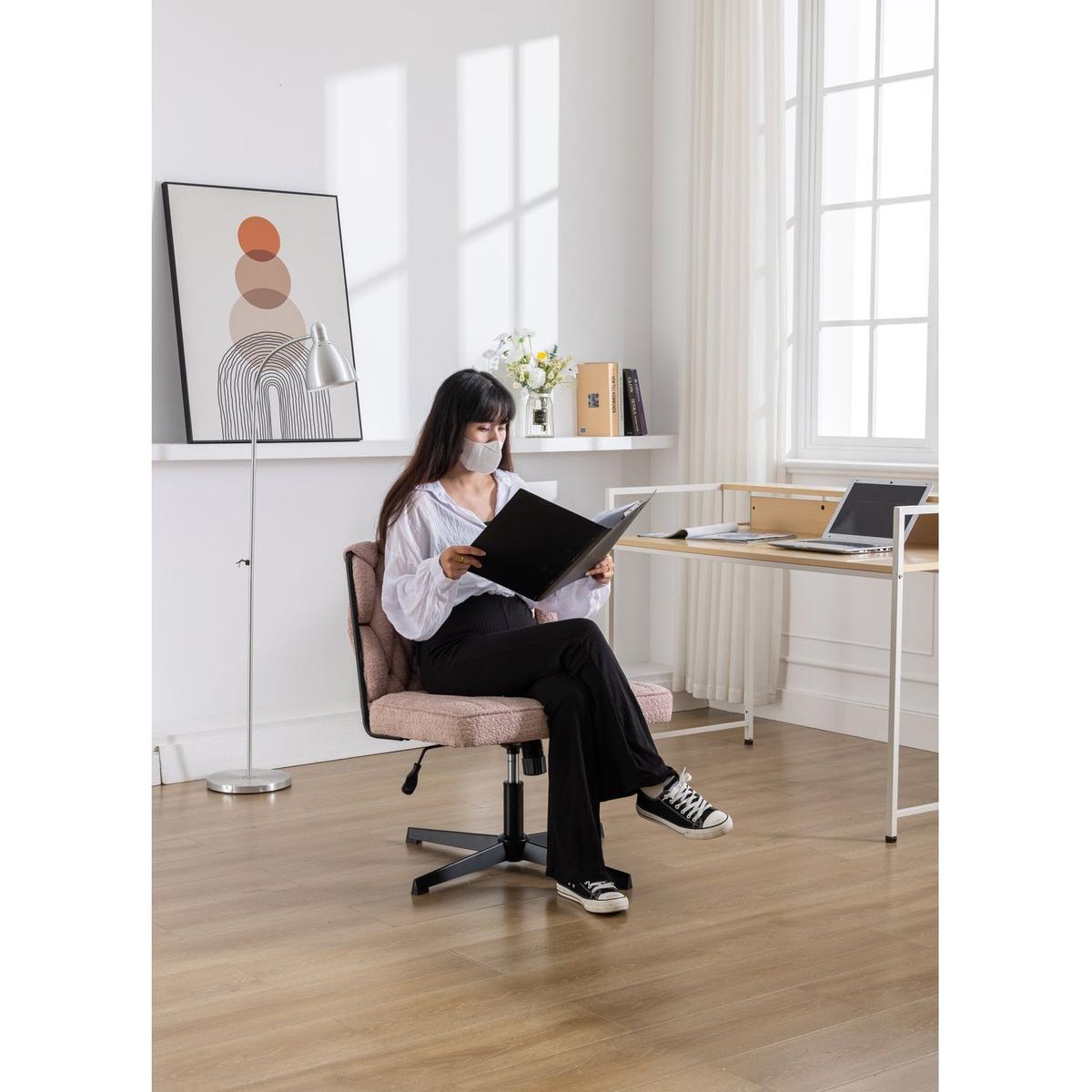 Armless Office Desk Chair No Wheels