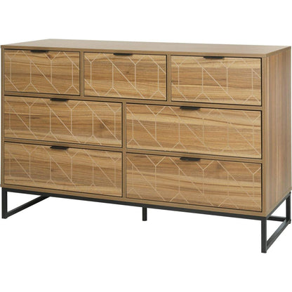 Modern 7 Drawer Dresser Wood Cabinet (Walnut)