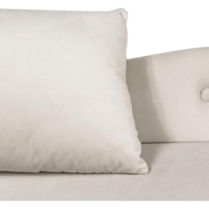 Beige Chaise Lounge Indoor, Velvet Lounge Chair for Bedroom with Storage & Pillow, Modern Upholstered Rolled Arm Chase Lounge for Sleeping with Nailhead Trim for Living Room Bedroom Office