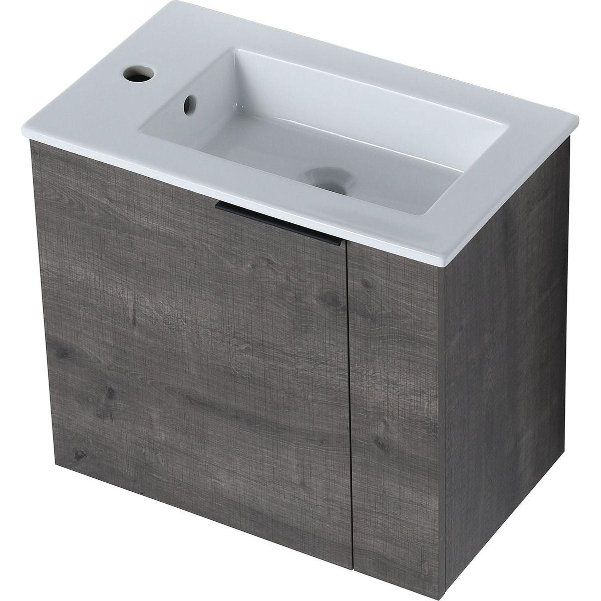 Bathroom Vanity with Sink 22 Inch for Small Bathroom, Floating Bathroom Vanity with Soft Close Door, Small Bathroom Vanity with Sink, 22x13 (KD-Packing)