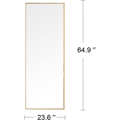 Wall-Mounted Alloy Frame Full Length Mirror, Golden