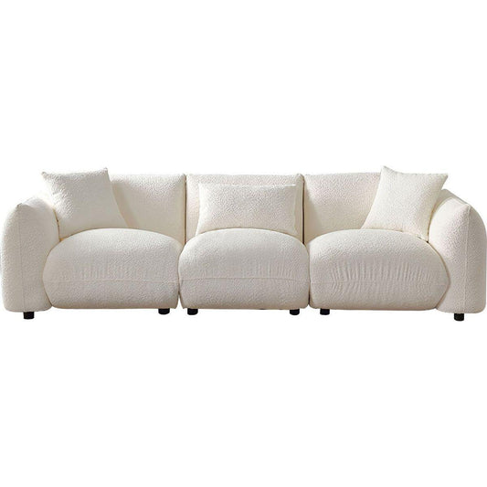 Mid Century Modern Couch 3-Seater Sofa for Livingroom, Beige