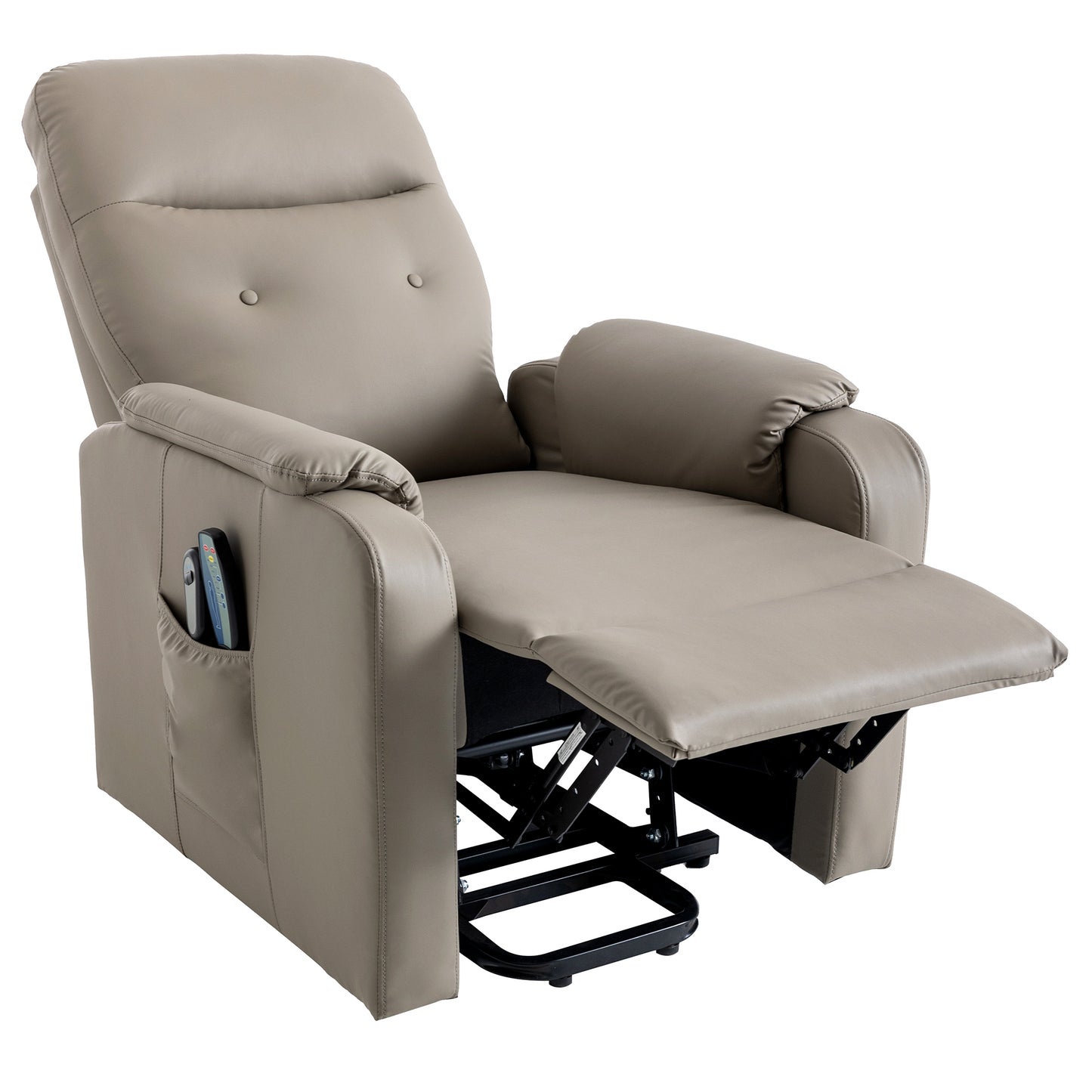 Massage Recliner Chair Electric Power Lift Chairs with Side Pocket, Adjustable Massage and Heating Function for Adults and Seniors, Olive Grey