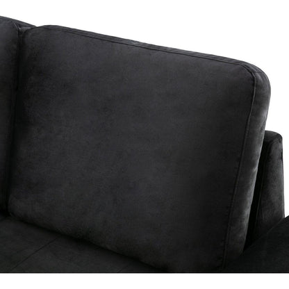 Sleeper Sectional Sofa, L-Shape Corner Couch Sofa-Bed with Storage Ottoman & Hidden Arm Storage & USB Charge for Living Room Apartment, Black