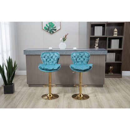 Swivel Bar Stools Set of 2 Adjustable Counter Height Chairs with Footrest for Kitchen, Dining Room 2PC/SET