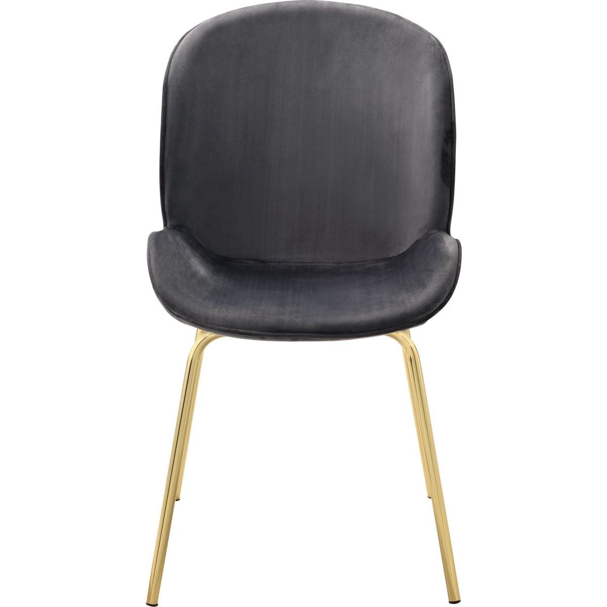 Chuchip Side Chair (Set-2) in Gray Velvet & Gold