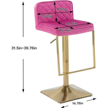 Bar Stools - Swivel Barstool Chairs with Back, Modern Pub Kitchen Counter Height, velvet