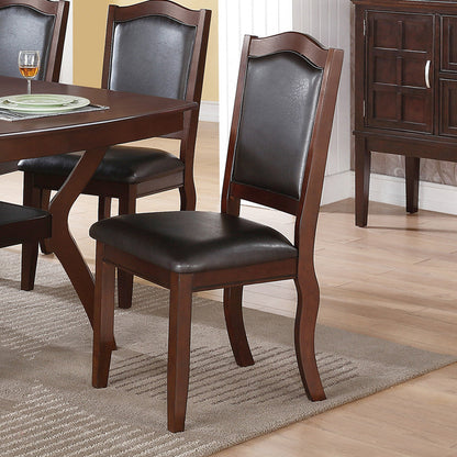 Faux Leather Upholstered Dining Chairs, Brown (Set of 2)