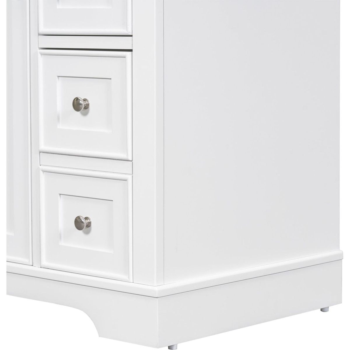 36" Bathroom Vanity with Sink Combo, One Cabinet and Six Drawers, Solid Wood and MDF Board, White