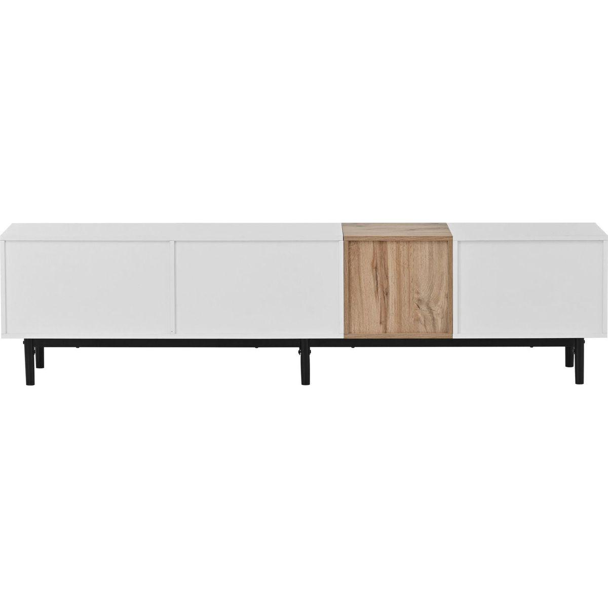 Modern TV Stand for 80" TV with 3 Doors, Media Console Table, Entertainment Center with Large Storage Cabinet for Living Room, Bedroom
