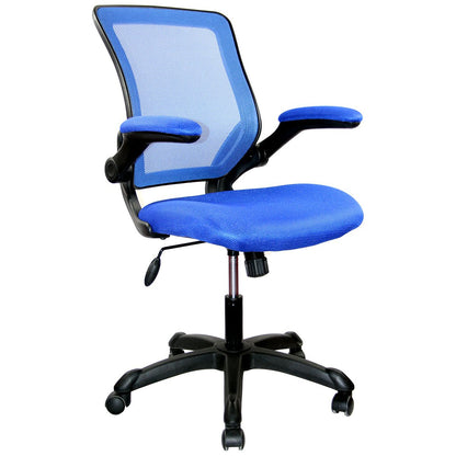 Mesh Task Office Chair with Flip Up Arms, Blue