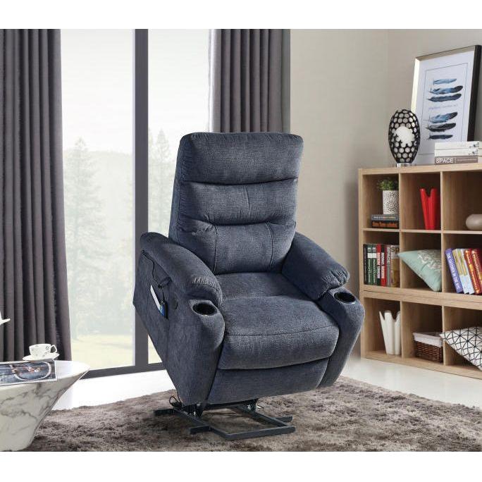 Electric Power Lift Recliner Chair with Massage and Heat for Elderly, 3 Positions, 2 Side Pockets, Cup Holders, USB Charge Ports, High-end Quality Cloth Power Reclining Chair For Living Room.