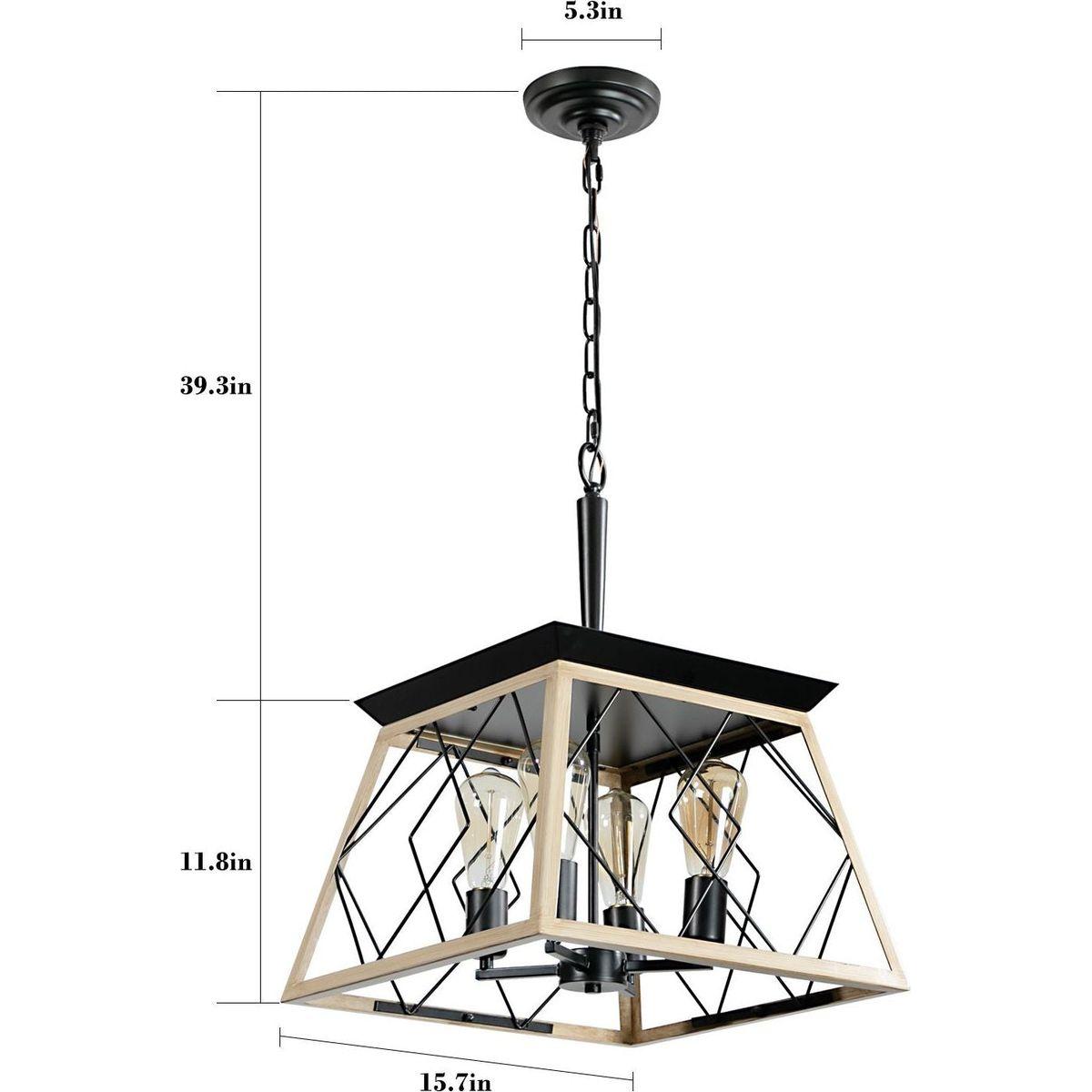 4-Light Farmhouse Chandeliers For Dining Room (No Bulbs)