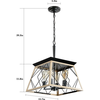 4-Light Farmhouse Chandeliers For Dining Room (No Bulbs)