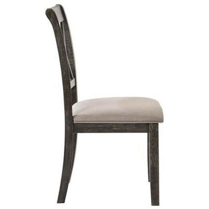 Claudia II Side Chair (Set-2) in Fabric & Weathered Gray