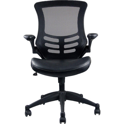 Stylish Mid-Back Mesh Office Chair with Adjustable Arms, Black