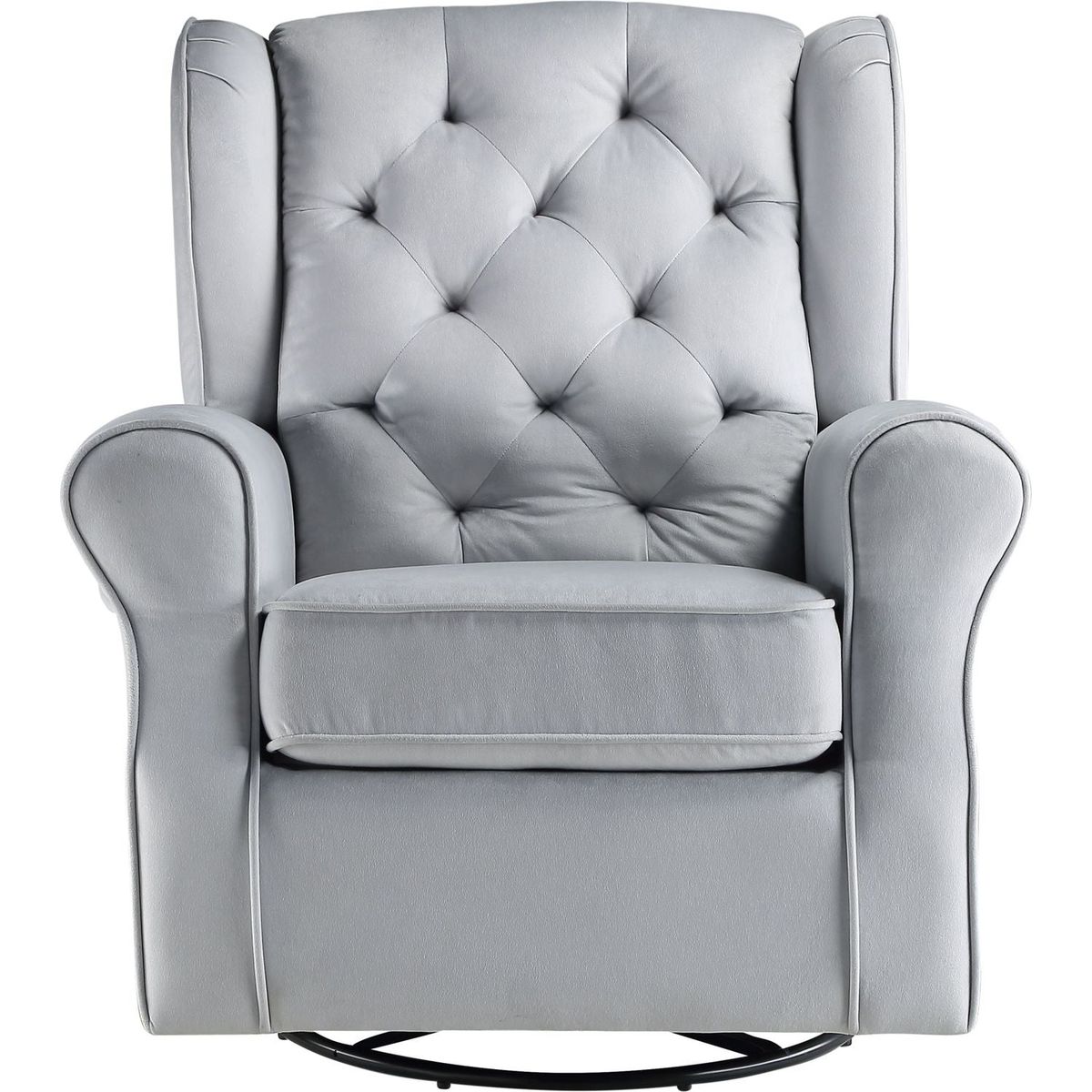 Zeger Swivel Chair w/Glider, Gray Fabric