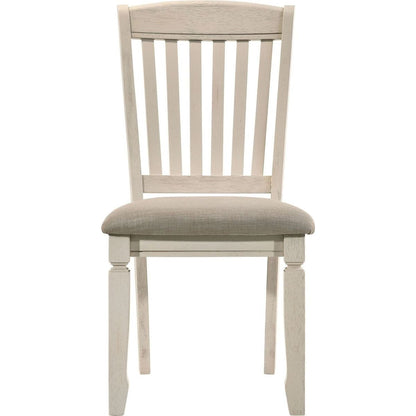 Fedele Side Chair, Tan Fabric & Cream Finish