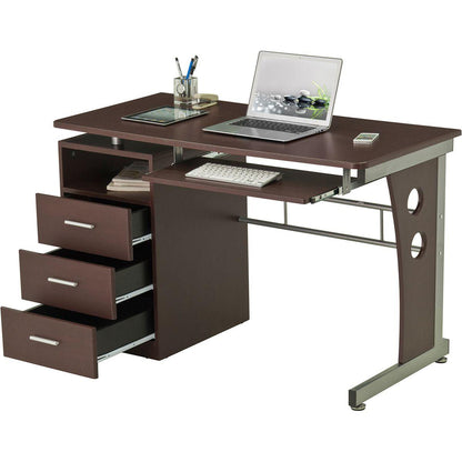 Computer Desk with Ample Storage, Chocolate