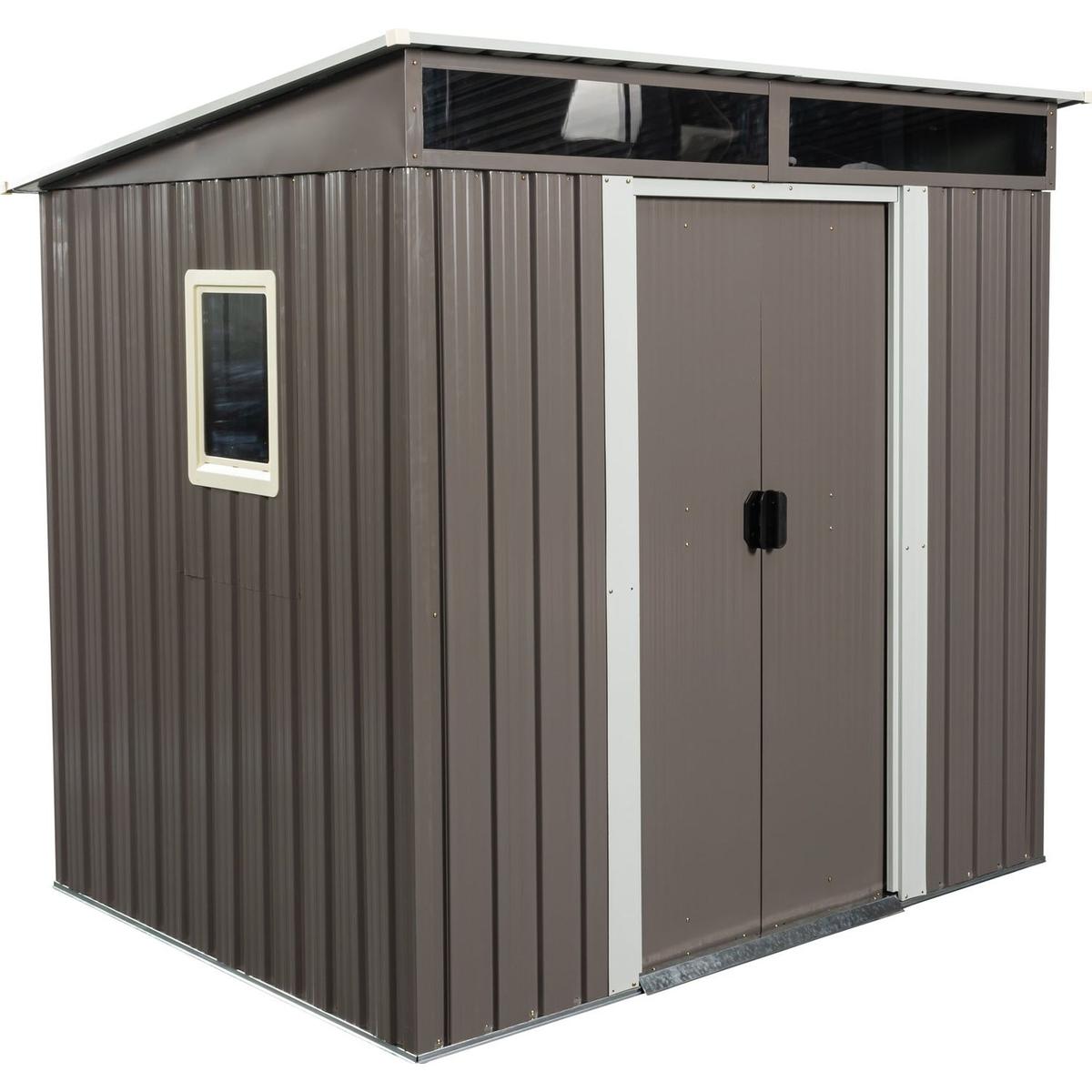 6ft x 5ft Outdoor Metal Storage Shed With window Transparent plate