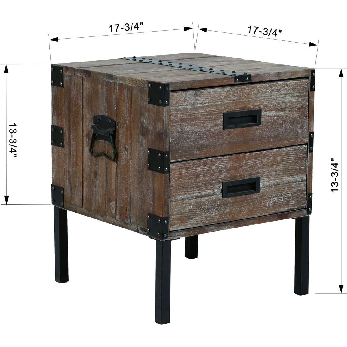 Antique Reclaimed Wood Gray Trunk Table And Side Table S/3 with Large Storage Dress Up Your Liviing Room