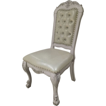 Dresden Side Chair (Set-2) in Fabric & Bone White Finish