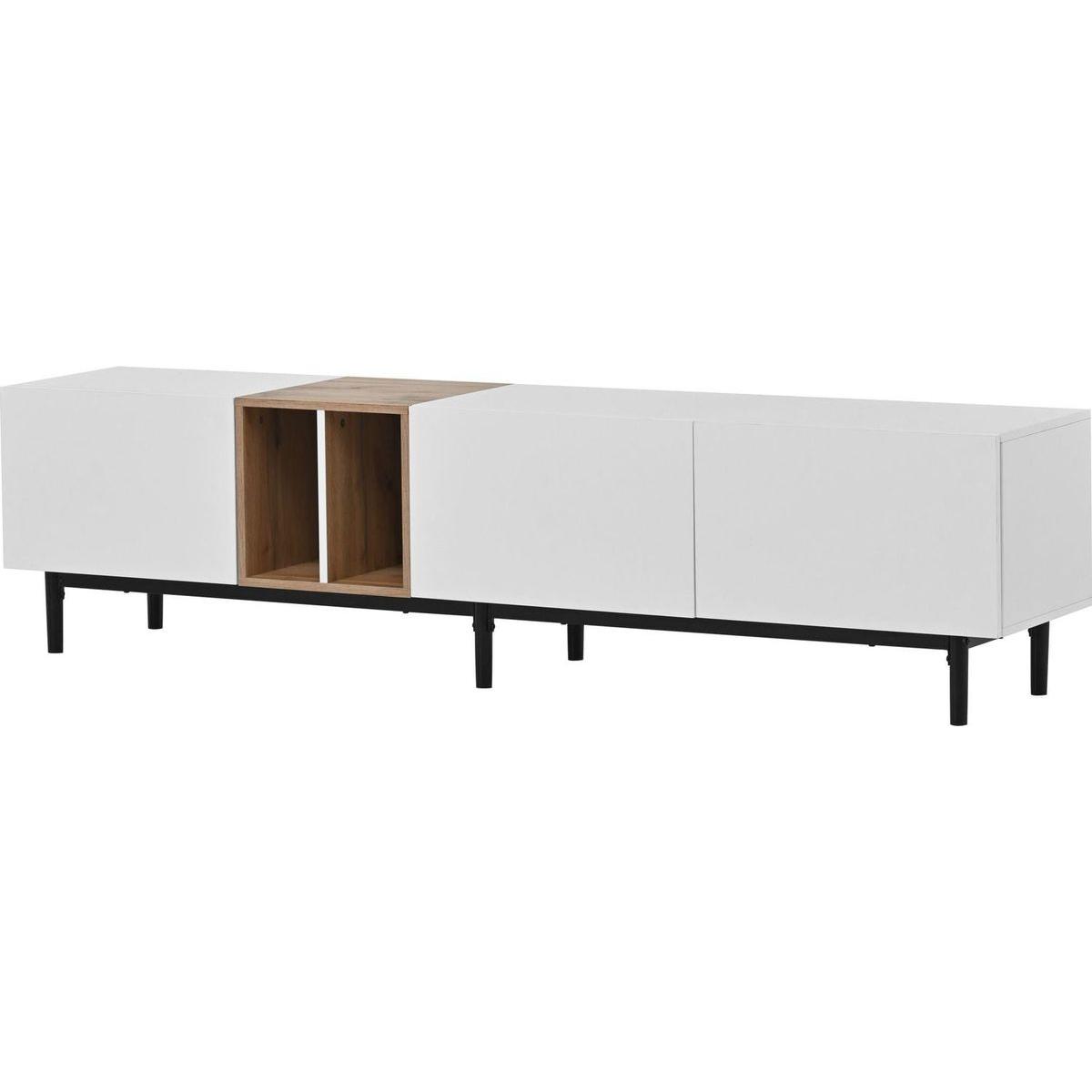 Modern TV Stand for 80" TV with 3 Doors, Media Console Table, Entertainment Center with Large Storage Cabinet for Living Room, Bedroom