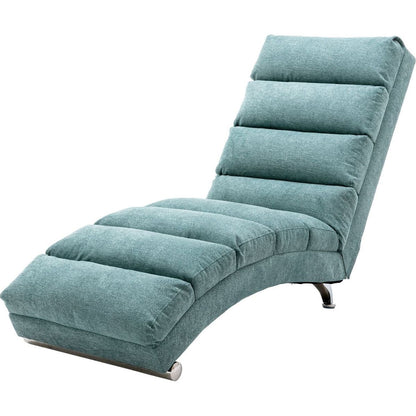 Linen Chaise Lounge Indoor Chair, Modern Long Lounger for Office or Living Room