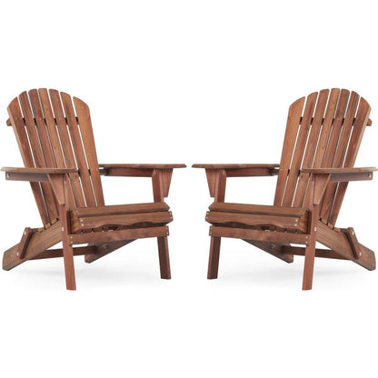 Wooden Outdoor Folding Adirondack Chair Set of 2 Wood Lounge Patio Chair for Garden,Garden, Lawn, Backyard, Deck, Pool Side, Fire Pit,Half Assembled