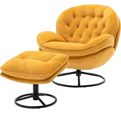 Accent chair TV Chair Living room Chair with Ottoman-Yellow