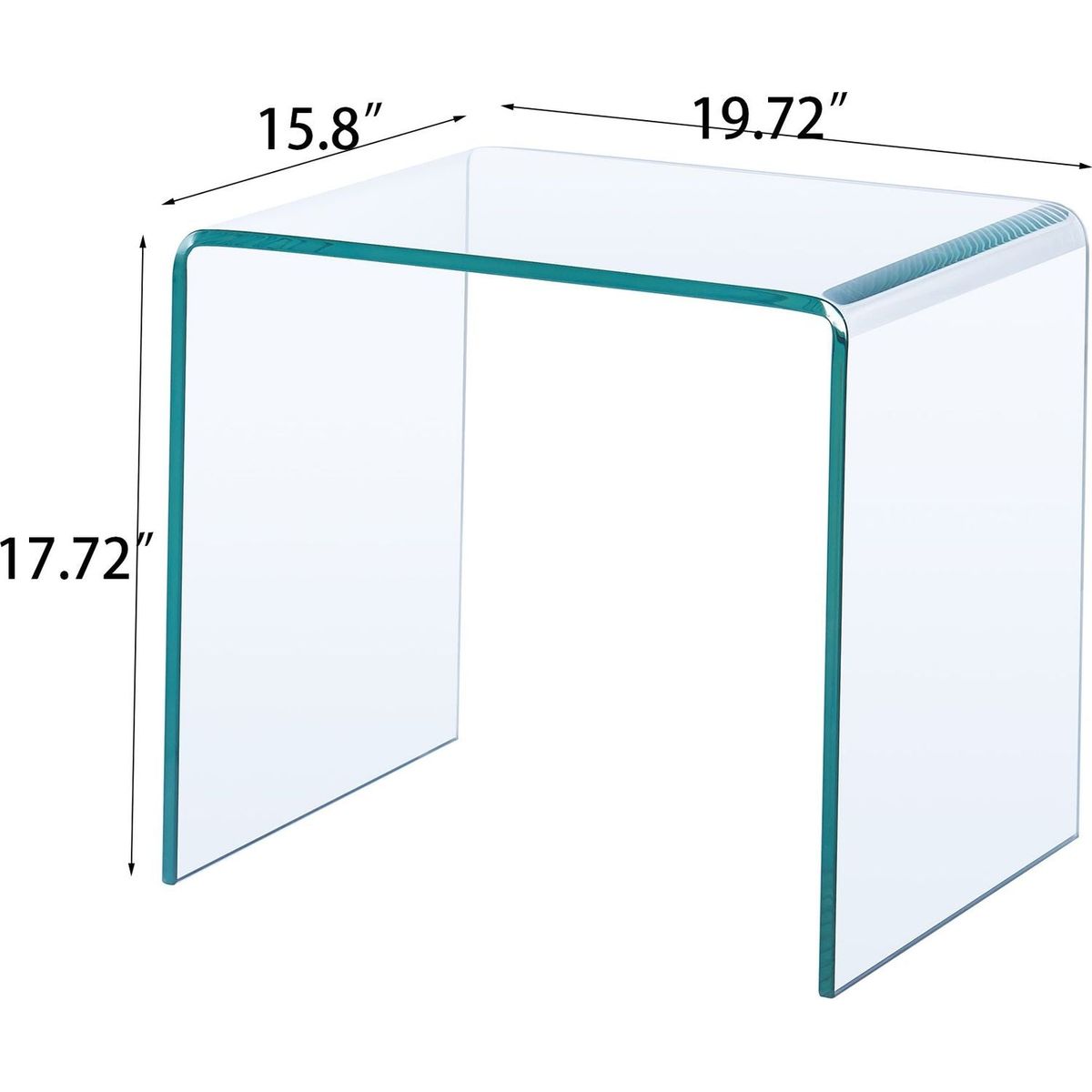 Small Clear Glass Side & End Table, Tempered Glass End Table Small Coffee Table