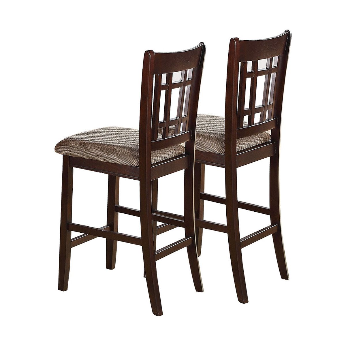 Neena Height Chair with Beige Upholstered Seat, Set of 2, Brown