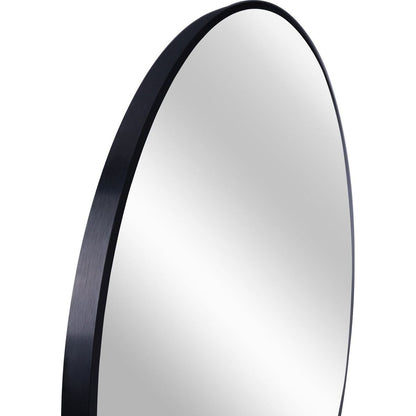 Round Mirror, Circle Mirror 30 Inch, Black Round Wall Mirror Suitable for Bedroom, Living Room, Bathroom, Entryway Wall Decor and More, Brushed Aluminum Frame Large Circle Mirrors for Wall