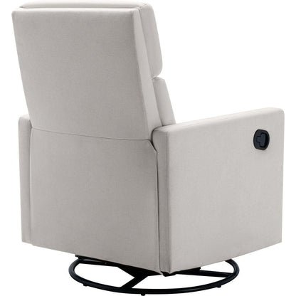 Modern Upholstered Rocker Nursery Chair Plush Seating Glider Swivel Recliner Chair, Beige