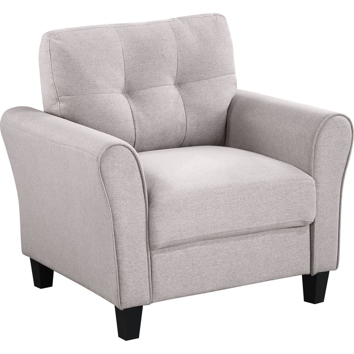 35" Modern Living Room Armchair Linen Upholstered Couch Furniture for Home or Office, Light Grey,(1-Seat,)