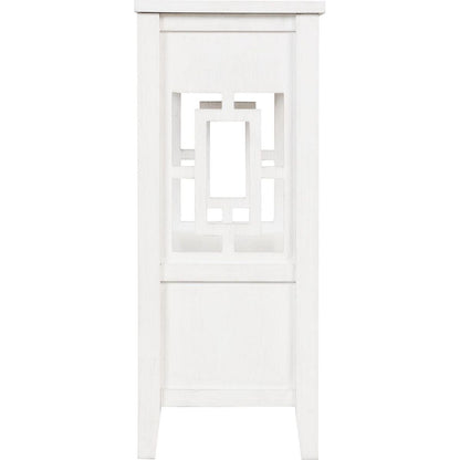 36" Farmhouse Pine Wood Console Table Entry Sofa Table with 4 Drawers & 1 Storage Shelf for Entryway Living Room Bedroom Hallway Kitchen (Antique White)