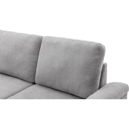 Sleeper Sectional Sofa, L-Shape Corner Couch Sofa-Bed with Storage Ottoman & Hidden Arm Storage & USB Charge for Living Room Apartment, Gray